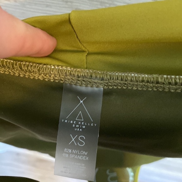 New! Tribe Kelly, The High Dive Bikini Bottoms, Color: Avocado, Size XS - Picture 4 of 7